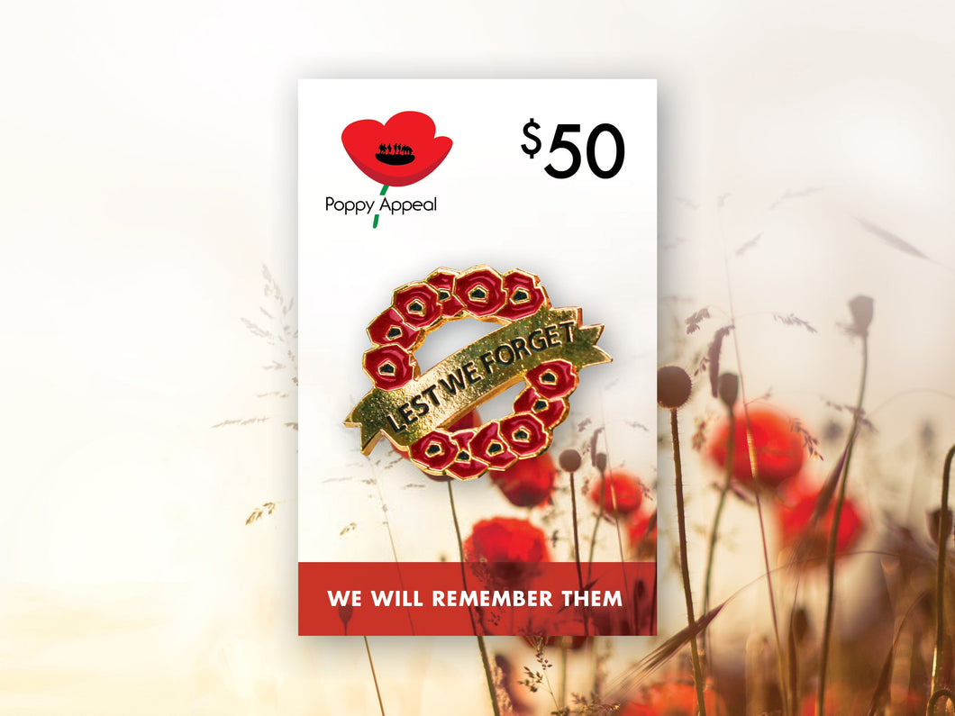 $50 Poppy Wreath